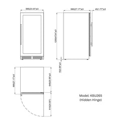 Kingsbottle 47" High Upright Wine & Beverage Refrigerator Combo with Low-E Glass Door (KBU265BW2)