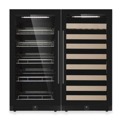 Kingsbottle 47" High Upright Wine & Beverage Refrigerator Combo with Low-E Glass Door (KBU265BW2)