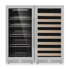 Kingsbottle 47" High Upright Wine & Beverage Refrigerator Combo with Low-E Glass Door (KBU265BW2)
