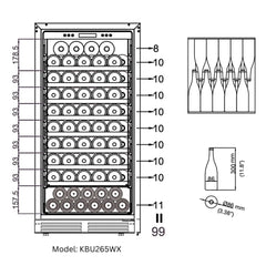 Kingsbottle 47" High Upright Wine & Beverage Refrigerator Combo with Low-E Glass Door (KBU265BW2)