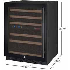 Allavino FlexCount 56 Bottle Dual Zone Black Left Hinge Wine Fridge VSWR56-2BWLN