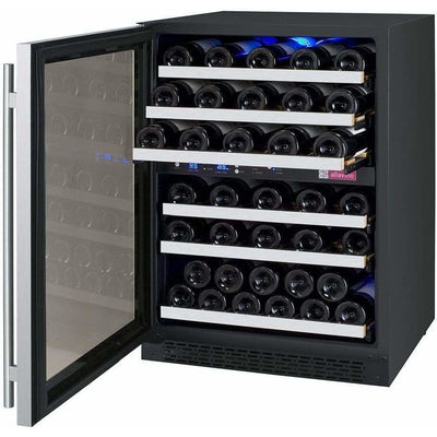 Allavino FlexCount 56 Bottle Dual Zone Stainless Steel Left Hinge Wine Fridge VSWR56-2SSLN