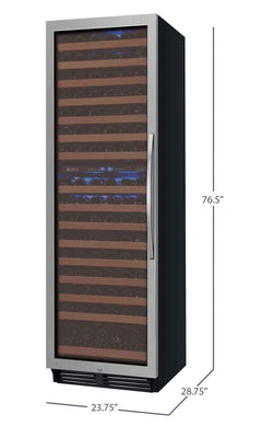 Allavino FlexCount Classic II Tru-Vino 172 Bottle Dual Zone Stainless Steel Left Hinge Wine Refrigerator YHWR172-2SL20