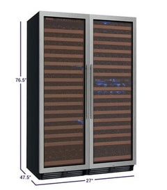 Allavino FlexCount Classic II Tru-Vino 346 Bottle Three Zone Stainless Steel Wine Cooler 3Z-YHWR7274-S20