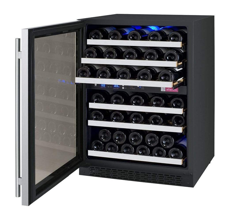 Allavino FlexCount II Tru-Vino 56 Bottle Dual Zone Stainless Steel Left Hinge Wine Fridge VSWR56-2SL20