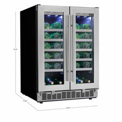 Danby Silhouette Professional Napa 42 Bottle Two Door Built-In Wine Fridge DWC047D1BSSPR