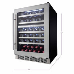 Danby Silhouette Professional Sonoma 51 Bottle 24” Dual Zone Wine Fridge DWC053D1BSSPR