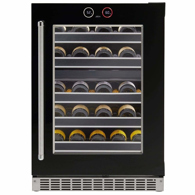 Danby Silhouette Reserve 24 Inch, 37 Bottle Capacity Dual Zone Wine Fridge, Left Swing SRVWC050L