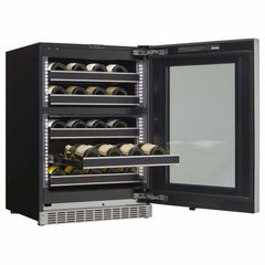 Danby Silhouette Reserve 24 Inch, 37 Bottle Capacity Dual Zone Wine Fridge, Left Swing SRVWC050L