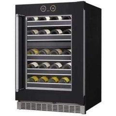 Danby Silhouette Reserve 24 Inch, 37 Bottle Capacity Dual Zone Wine Fridge, Left Swing SRVWC050L