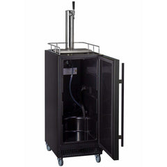 Kegco 15" Wide Kombucha Single Tap Black Kegerator KOM15BBR