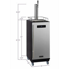 Kegco 15" Wide Kombucha Single Tap Stainless Steel Kegerator KOM15BSR