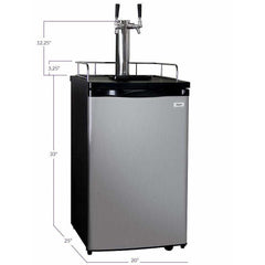 Kegco 20" Wide Dual Tap Stainless Home Brew Kegerator HBK199S-2