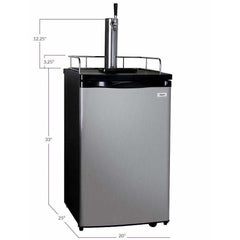 Kegco 20" Wide Single Tap Stainless Steel Kegerator K199SS-1