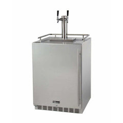 Kegco 24" Wide Dual Tap All Stainless Steel Outdoor Built-In Left Hinge with Kit Kegerator HK38SSU-L-2