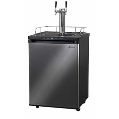 Kegco 24" Wide Dual Tap Black Stainless Steel Digital  Kegerator K309X-2