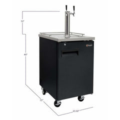 Kegco 24" Wide Dual Tap Black with Kegs Home Brew Kegerator HBK1XB-2K