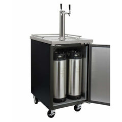 Kegco 24" Wide Dual Tap Black with Kegs Home Brew Kegerator HBK1XB-2K