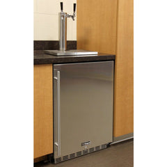 Kegco 24" Wide Dual Tap Stainless Steel Built-In Right Hinge with Kit Kegerator HK38BSU-2