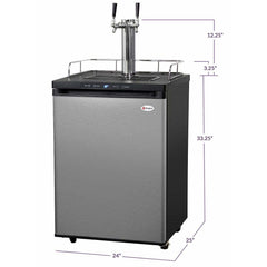 Kegco 24" Wide Dual Tap Stainless Steel Digital Kegerator K309SS-2