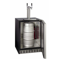 Kegco 24" Wide Dual Tap Stainless Steel Right Hinge Built-in ADA with Kit Kegerator HK48BSA-2