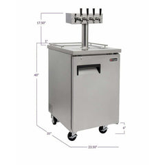 Kegco 24" Wide Four Tap All Stainless Steel Kegerator XCK-1S-4