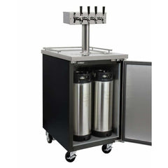 Kegco 24" Wide Four Tap Black Home Brew Kegerator HBK1XB-4