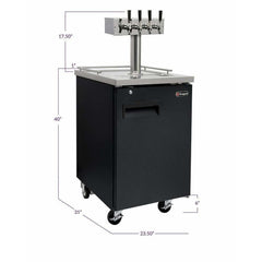 Kegco 24" Wide Four Tap Black Kegerator XCK-1B-4