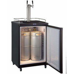 Kegco 24" Wide Kombucha Dual Tap Black Kegerator KOM163B-2