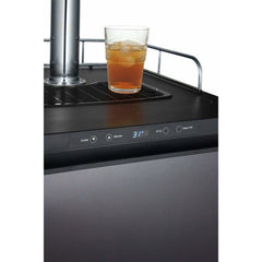 Kegco 24" Wide Kombucha Dual Tap Black Stainless Steel Kegerator KOM30X-2