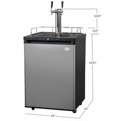 Kegco 24" Wide Kombucha Dual Tap Stainless Steel Kegerator KOM30S-2