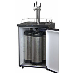 Kegco 24" Wide Kombucha Triple Tap Black Kegerator KOM30B-3