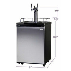 Kegco 24" Wide Kombucha Triple Tap Stainless Steel Kegerator KOM20S-3