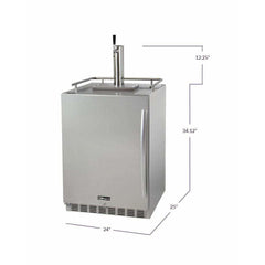 Kegco 24" Wide Single All Stainless Steel Outdoor Built-In Left Hinge with Kit  Kegerator HK38SSU-L-1