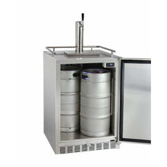 Kegco 24" Wide Single All Stainless Steel Outdoor Built-In Left Hinge with Kit  Kegerator HK38SSU-L-1