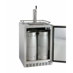 Kegco 24" Wide Single All Stainless Steel Outdoor Built-In Left Hinge with Kit  Kegerator HK38SSU-L-1