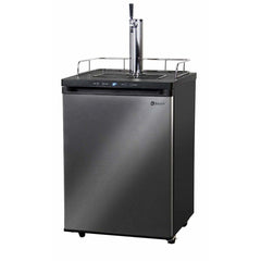 Kegco 24" Wide Single Tap Black Stainless Steel Home Brew Kegerator HBK309X-1