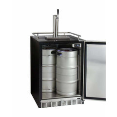 Kegco 24" Wide Single Tap Stainless Steel Built-In Digital Left Hinge with Kit Kegerator HK38BSU-L-1