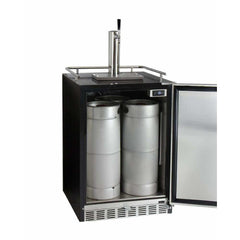 Kegco 24" Wide Single Tap Stainless Steel Built-In Digital Left Hinge with Kit Kegerator HK38BSU-L-1