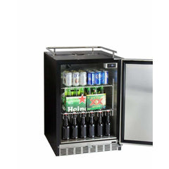 Kegco 24" Wide Single Tap Stainless Steel Built-In Digital Left Hinge with Kit Kegerator HK38BSU-L-1