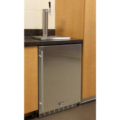 Kegco 24" Wide Single Tap Stainless Steel Built-In Digital Left Hinge with Kit Kegerator HK38BSU-L-1