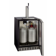 Kegco 24" Wide Single Tap Stainless Steel Built-In Left Hinge ADA with Kit Kegerator HK48BSA-L-1