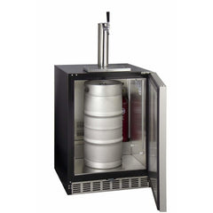 Kegco 24" Wide Single Tap Stainless Steel Built-In Left Hinge ADA with Kit Kegerator HK48BSA-L-1