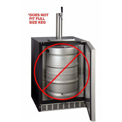 Kegco 24" Wide Single Tap Stainless Steel Built-In Left Hinge ADA with Kit Kegerator HK48BSA-L-1