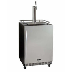 Kegco 24" Wide Single Tap Stainless Steel Built-In Right Hinge Digital with Kit Kegerator HK38BSC-1