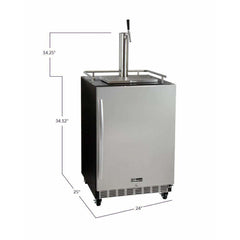 Kegco 24" Wide Single Tap Stainless Steel Built-In Right Hinge Digital with Kit Kegerator HK38BSC-1