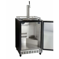 Kegco 24" Wide Single Tap Stainless Steel Built-In Right Hinge Digital with Kit Kegerator HK38BSC-1