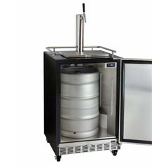 Kegco 24" Wide Single Tap Stainless Steel Built-In Right Hinge Digital with Kit Kegerator HK38BSC-1