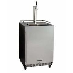 Kegco 24" Wide Single Tap Stainless Steel Built-In Right Hinge Digital with Kit Kegerator HK38BSC-1