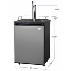 Kegco 24" Wide Single Tap Stainless Steel Digital Kegerator K309SS-1